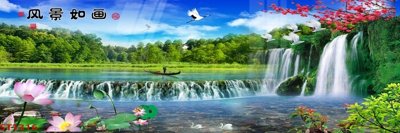 File tranh Tranh sơn thủy thác nước phong thủy ST1316 (ảnh gốc) cho in ấn kỹ thuật số