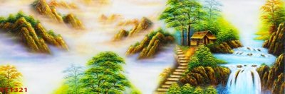 Tải file Tranh sơn thủy thác nước phong thủy ST1321 (gốc) in nhanh