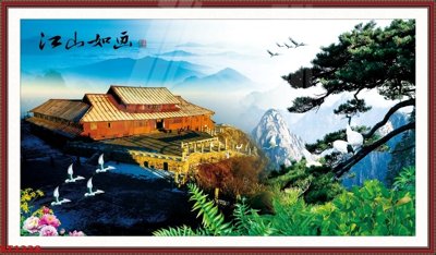 File gốc Tranh sơn thủy thác nước phong thủy ST1339 (thiết kế) cho in ấn