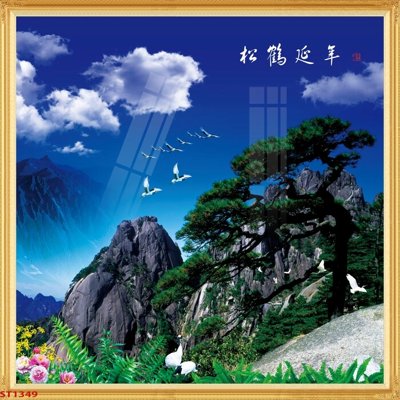 File tranh gốc Tranh sơn thủy thác nước phong thủy ST1349 (bản quyền) độc đáo