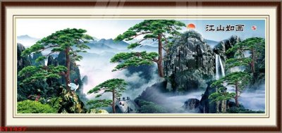 File gốc Tranh sơn thủy thác nước phong thủy ST1437 (phong cách) châu Âu