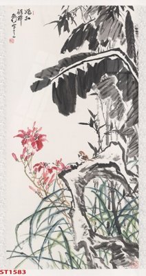 File tranh Tranh sơn thủy thác nước phong thủy ST1583 (ảnh gốc) in trần 3D