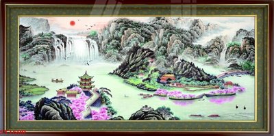 Tải file gốc Tranh sơn thủy thác nước phong thủy ST1600 (in không vỡ ảnh)