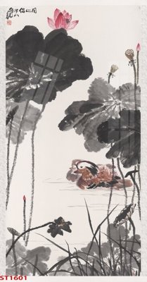 File tranh Tranh sơn thủy thác nước phong thủy ST1601 (ảnh gốc) độc quyền