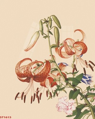 File in trần Tranh sơn thủy thác nước phong thủy ST1615 (bản gốc 3D) sống động