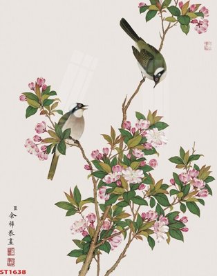 File gốc Tranh sơn thủy thác nước phong thủy ST1638 (in lụa) cao cấp