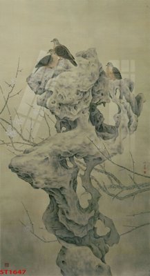 File tranh Tranh sơn thủy thác nước phong thủy ST1647 (gốc) phong cách tối giản