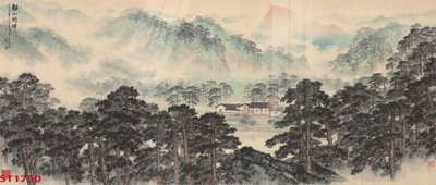 File tranh Tranh sơn thủy thác nước phong thủy ST1750 (bản gốc) in lụa 5D