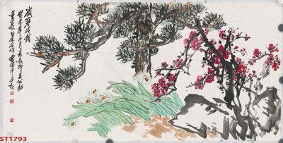 File in lụa Tranh sơn thủy thác nước phong thủy ST1793 (tân cổ điển) Tranh sơn thủy thác nước phong thủy ST1793