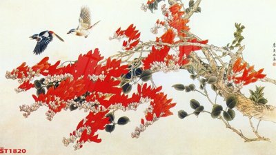 File tranh Tranh sơn thủy thác nước phong thủy ST1820 (gốc) chủ đề trừu tượng