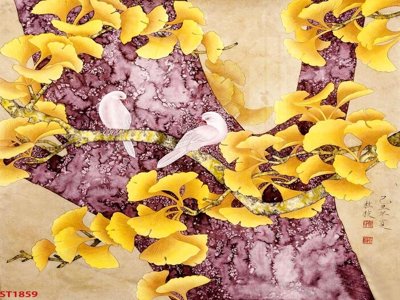 Tải file PSD Tranh sơn thủy thác nước phong thủy ST1859 (nguyên layer) để in