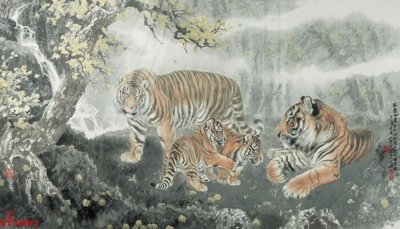 Tải file Tranh sơn thủy thác nước phong thủy ST1891 (gốc) làm tranh trang trí