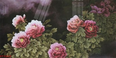 File in mica Tranh sơn thủy thác nước phong thủy ST1923 (bản gốc) làm vách ngăn