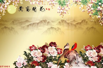 Tải file gốc Tranh sơn thủy thác nước phong thủy ST1951 (in khổ lớn) không mờ