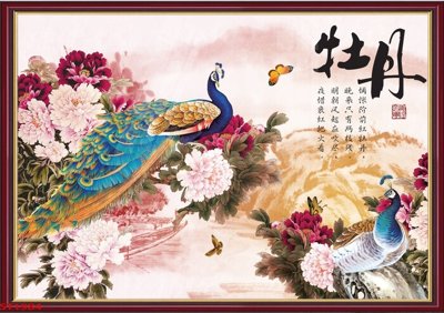 File in lụa Tranh sơn thủy thác nước phong thủy ST1984 (tân cổ điển) Tranh sơn thủy thác nước phong thủy ST1984