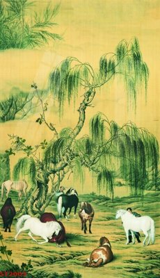 File in trần Tranh sơn thủy thác nước phong thủy ST2003 (file gốc) xuyên sáng