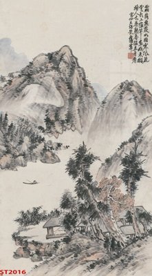 File tranh in trần Tranh sơn thủy thác nước phong thủy ST2016 (ảnh gốc siêu nét)