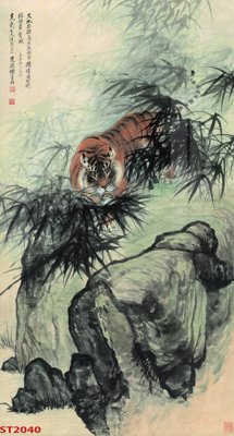 File tranh Tranh sơn thủy thác nước phong thủy ST2040 (ảnh gốc) in trần 3D