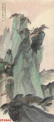 Tải file gốc Tranh sơn thủy thác nước phong thủy ST2042 (bản PSD) đầy đủ layer