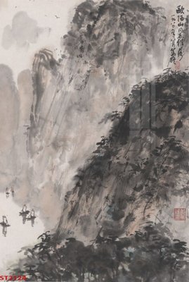 Download file Tranh sơn thủy thác nước phong thủy ST2124 (chất lượng in ấn)