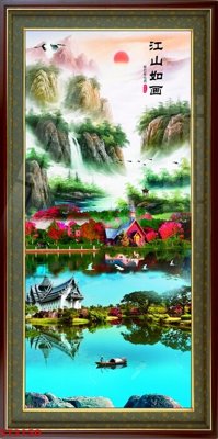 Download file gốc Tranh sơn thủy thác nước phong thủy ST2150 (dùng cho in ấn)