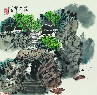 Hình ảnh file gốc Tranh sơn thủy thác nước phong thủy ST2168 (chất lượng cao)