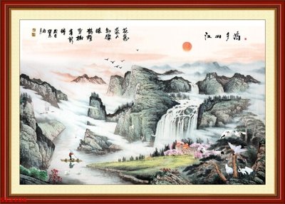 File in ấn cao cấp Tranh sơn thủy thác nước phong thủy ST2194 (file gốc)