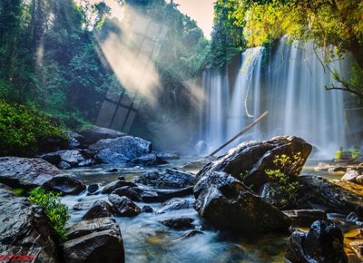 File in trần Tranh sơn thủy thác nước phong thủy ST2205 (bản gốc) bầu trời