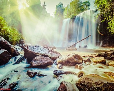 File gốc Tranh sơn thủy thác nước phong thủy ST2206 (Filetranh.com) Tranh sơn thủy thác nước phong thủy ST2206