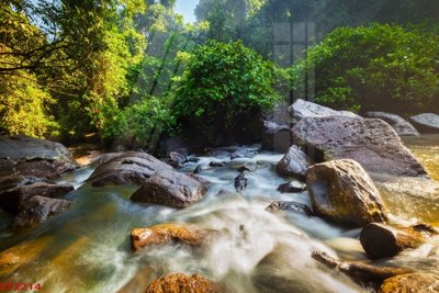 Tải file Tranh sơn thủy thác nước phong thủy ST2214 (gốc) chủ đề tâm linh