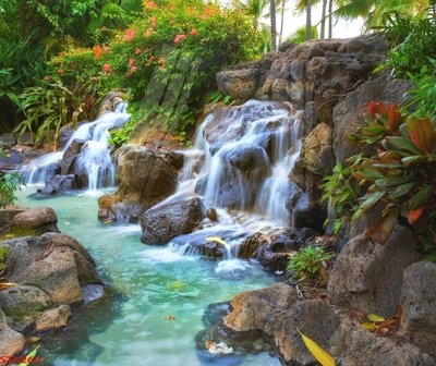 File in trần Tranh sơn thủy thác nước phong thủy ST2262 (bản gốc) hoa văn