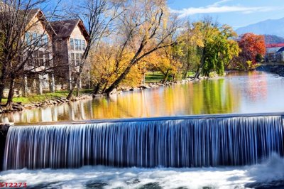 File tranh in mica Tranh sơn thủy thác nước phong thủy ST2273 (độ phân giải cao)