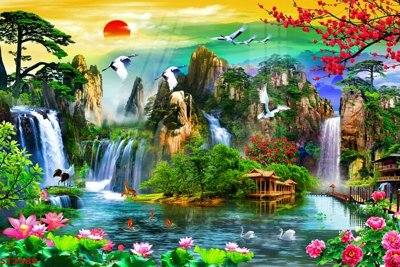 Download file gốc Tranh sơn thủy thác nước phong thủy ST2289 (in mica) logo