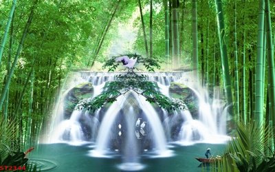 File gốc Tranh sơn thủy thác nước phong thủy ST2344 (ảnh rõ nét) để in