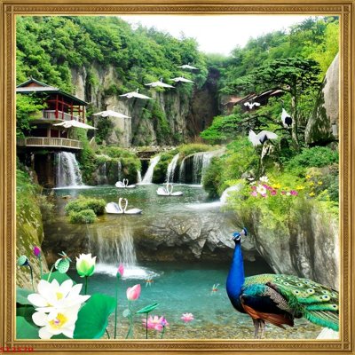 Tải file gốc Tranh sơn thủy thác nước phong thủy ST2579 (in khổ lớn) quảng cáo