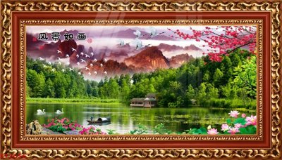 Download file gốc Tranh sơn thủy thác nước phong thủy ST2656 (độ nét cao)