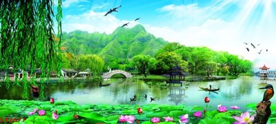 Tải file Tranh sơn thủy thác nước phong thủy ST2677 (gốc) chủ đề tâm linh