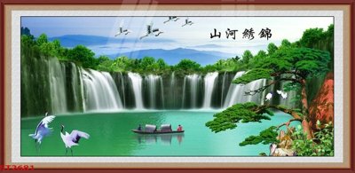 Tải file gốc Tranh sơn thủy thác nước phong thủy ST2681 (in khổ lớn) quảng cáo