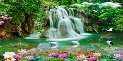 Download file ảnh gốc Tranh sơn thủy thác nước phong thủy ST2707 để in ấn