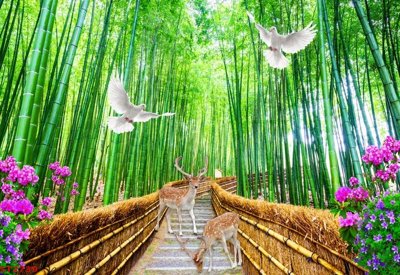 File tranh Tranh sơn thủy thác nước phong thủy ST2739 (file gốc) chủ đề phong thủy