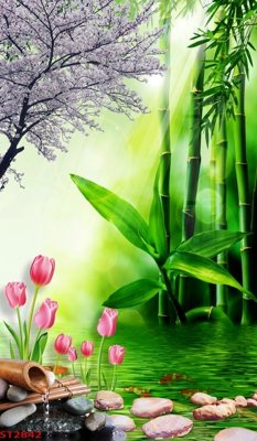 File gốc Tranh sơn thủy thác nước phong thủy ST2842 (bản quyền) cho in ấn