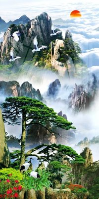 File in ấn cao cấp Tranh sơn thủy thác nước phong thủy ST2900 (file gốc)