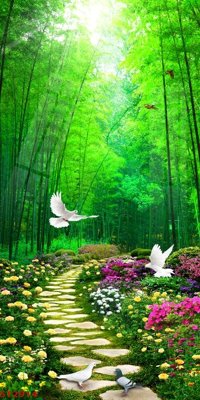 File tranh ảnh gốc Tranh sơn thủy thác nước phong thủy ST2914 dùng cho in khổ lớn