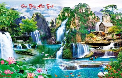 Tải file gốc Tranh sơn thủy thác nước phong thủy ST2948 (bản PSD) gốc