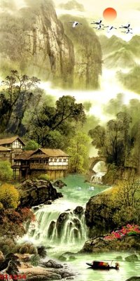 Tải về file gốc Tranh sơn thủy thác nước phong thủy ST3254 (chuẩn in ấn)