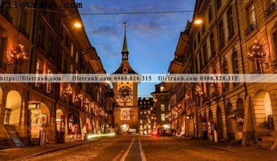 File gốc Street197 (in lụa) tranh phong thủy