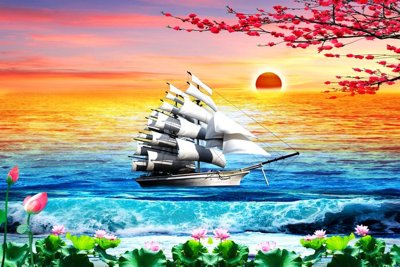 File tranh File thuận buồm xuôi gió TB6157 (bản gốc) treo phòng ăn