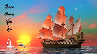 File tranh trang trí File thuận buồm xuôi gió TB6205 (file gốc)