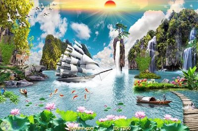 Ảnh gốc File thuận buồm xuôi gió TB90 (nét căng) in mica