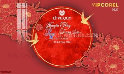 File tranh in trần 3D File banner phông đám cưới TDC141 (ảnh gốc)